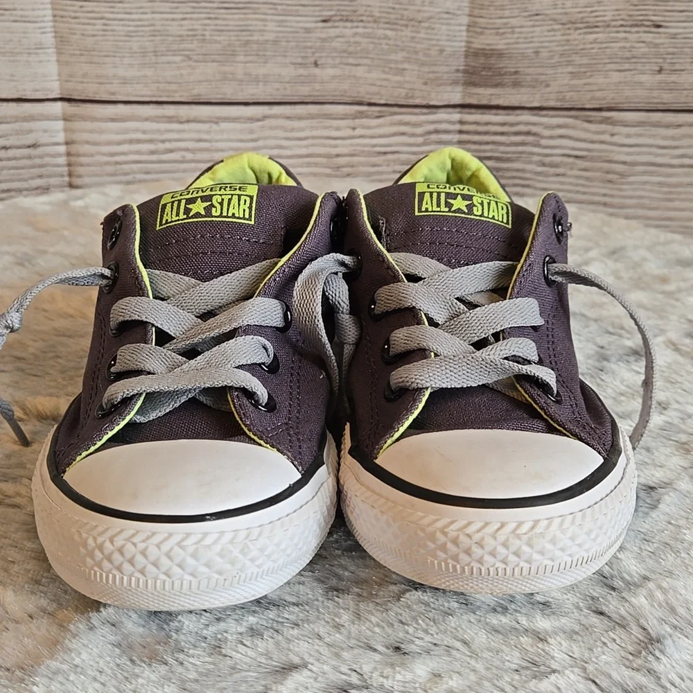 Converse Grey/Green Sneakers, Kids Size 3, Great Condition